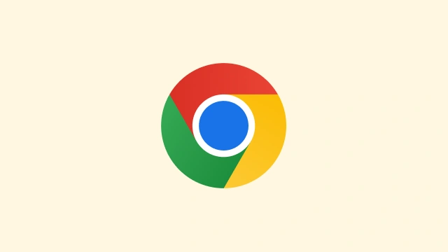 Il logo di Chrome su sfondo giallo.